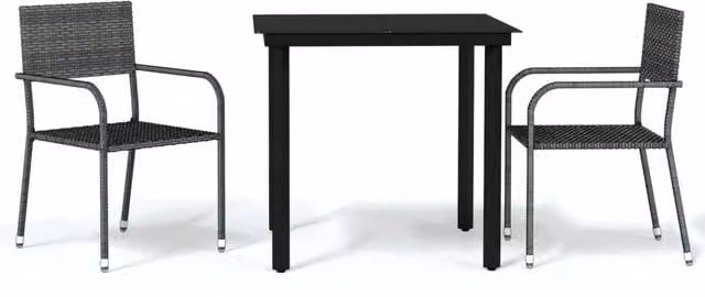 Set Mobili da Pranzo per Giardino 3 pz | Set Salotto da Giardino Grigio