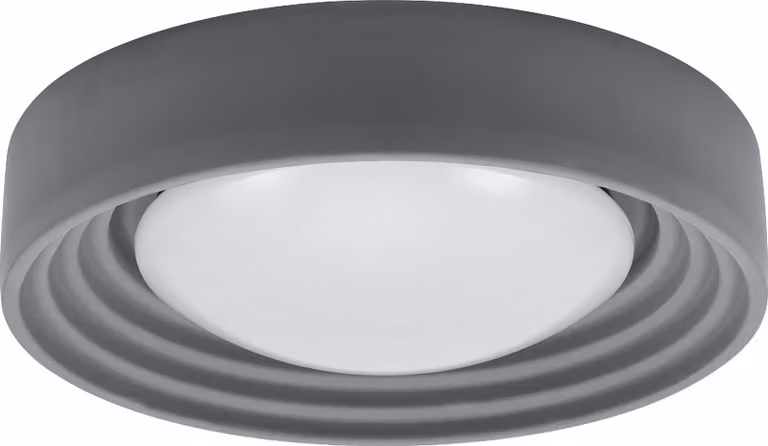 LEDVANCE ORBIS Concrete, plafoniera grigia in calcestruzzo con LED, 18W, 1500lm, 3000K bianco caldo amichevole, dimmerabile in 3 fasi con un clic, diametro 400mm, protezione IP20, adatto per bagni