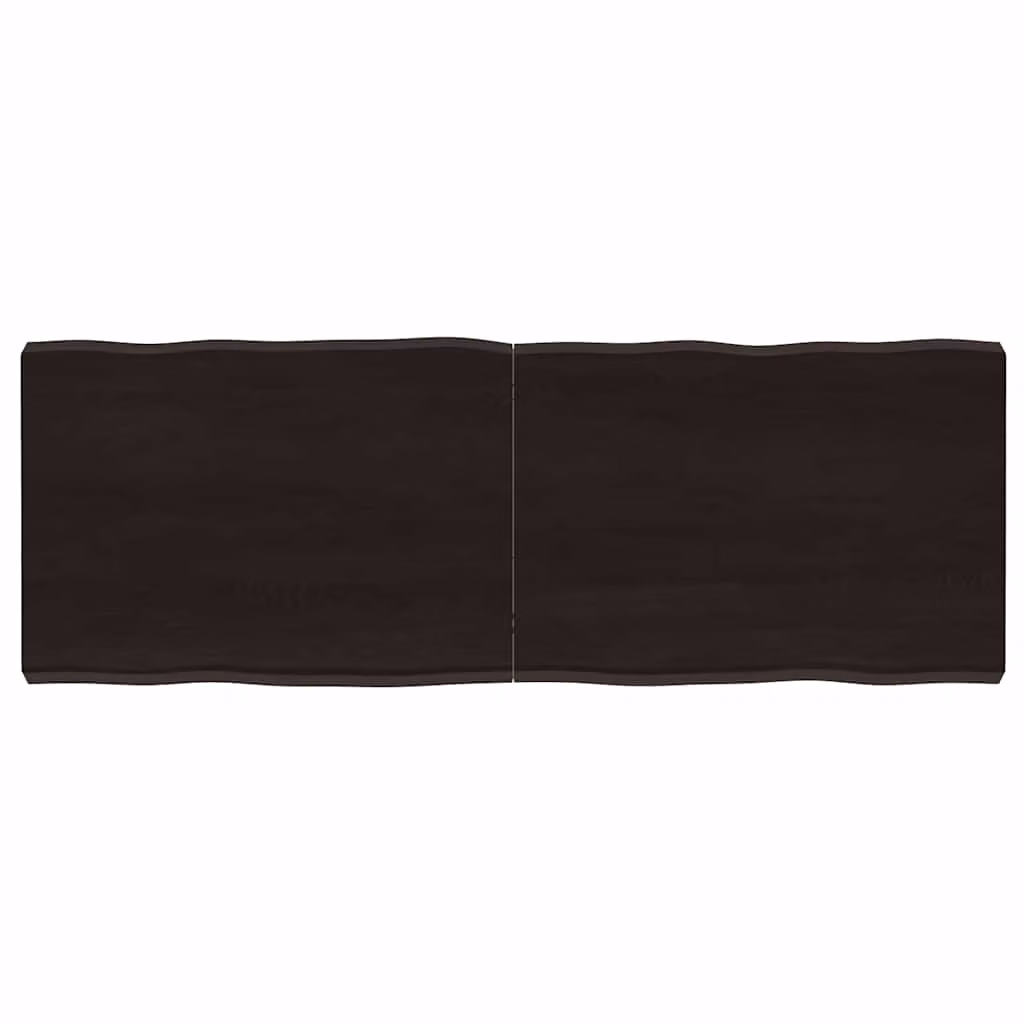 Piano Tavolo in Rovere con Bordo Naturale Marrone Scuro vidaXL L 140 cm, P 50 cm, H 28 cm