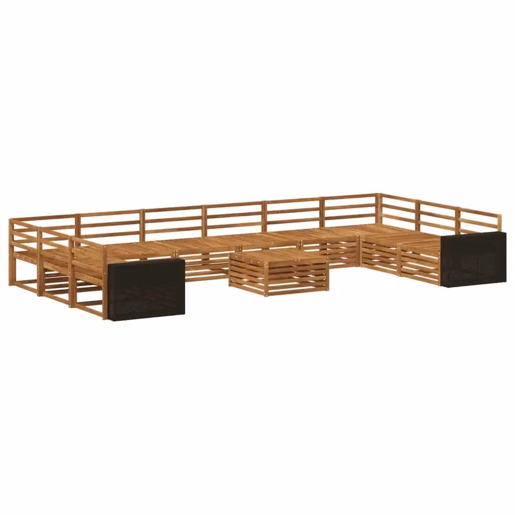 Set di 11 divani da giardino vidaXL in legno di acacia massello marrone stile minimalista – 2