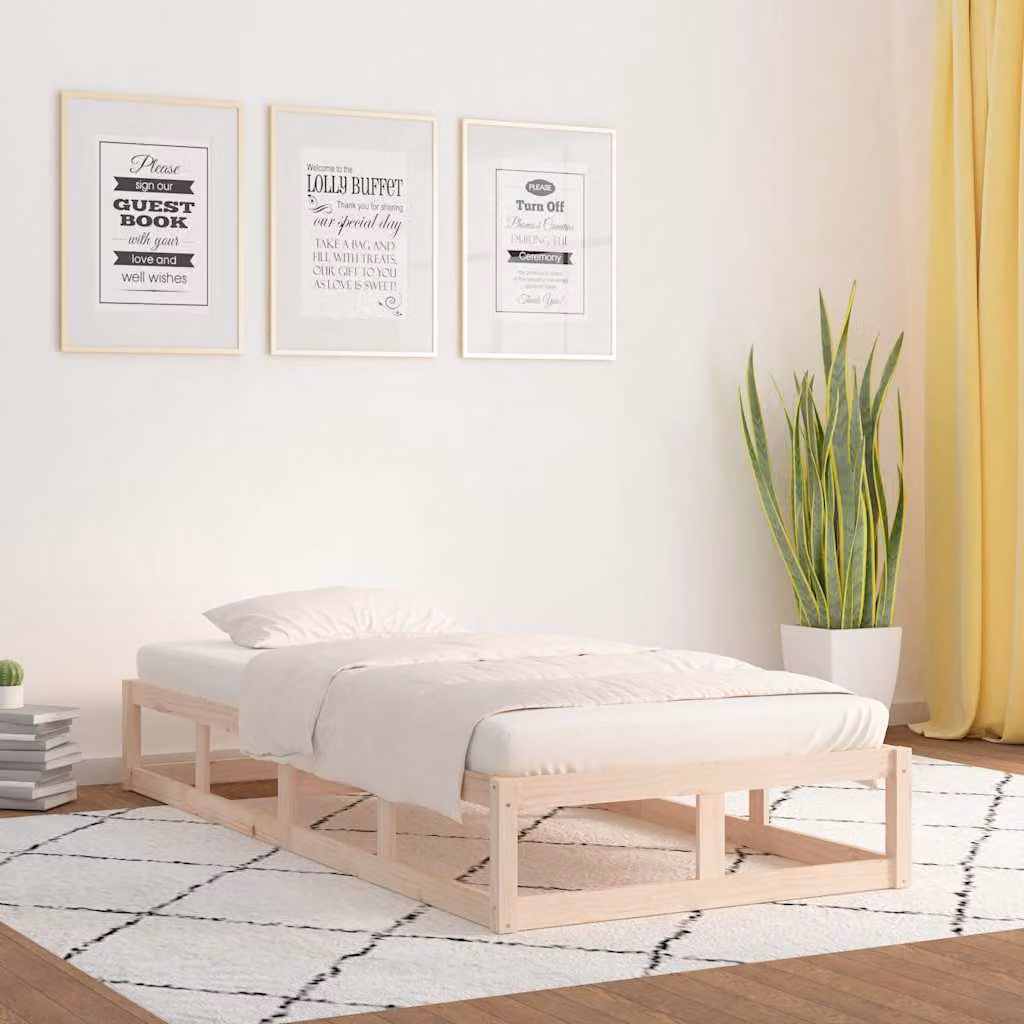Giroletto vidaXL in legno massello di pino con doghe fisse, L/P/H: 205.5 x 95.5 x 28.0 cm
