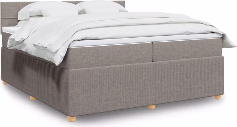 Maison Exclusive - Letto boxspring con materasso Taupe 200x200 cm Tessuto