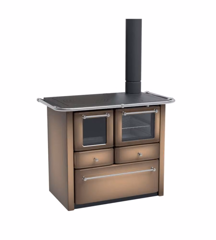 Lincar GAIA45 Cucina a Legna con Forno a Vista colore Beige L/P/H: 98 x 62 x 85 cm – 2