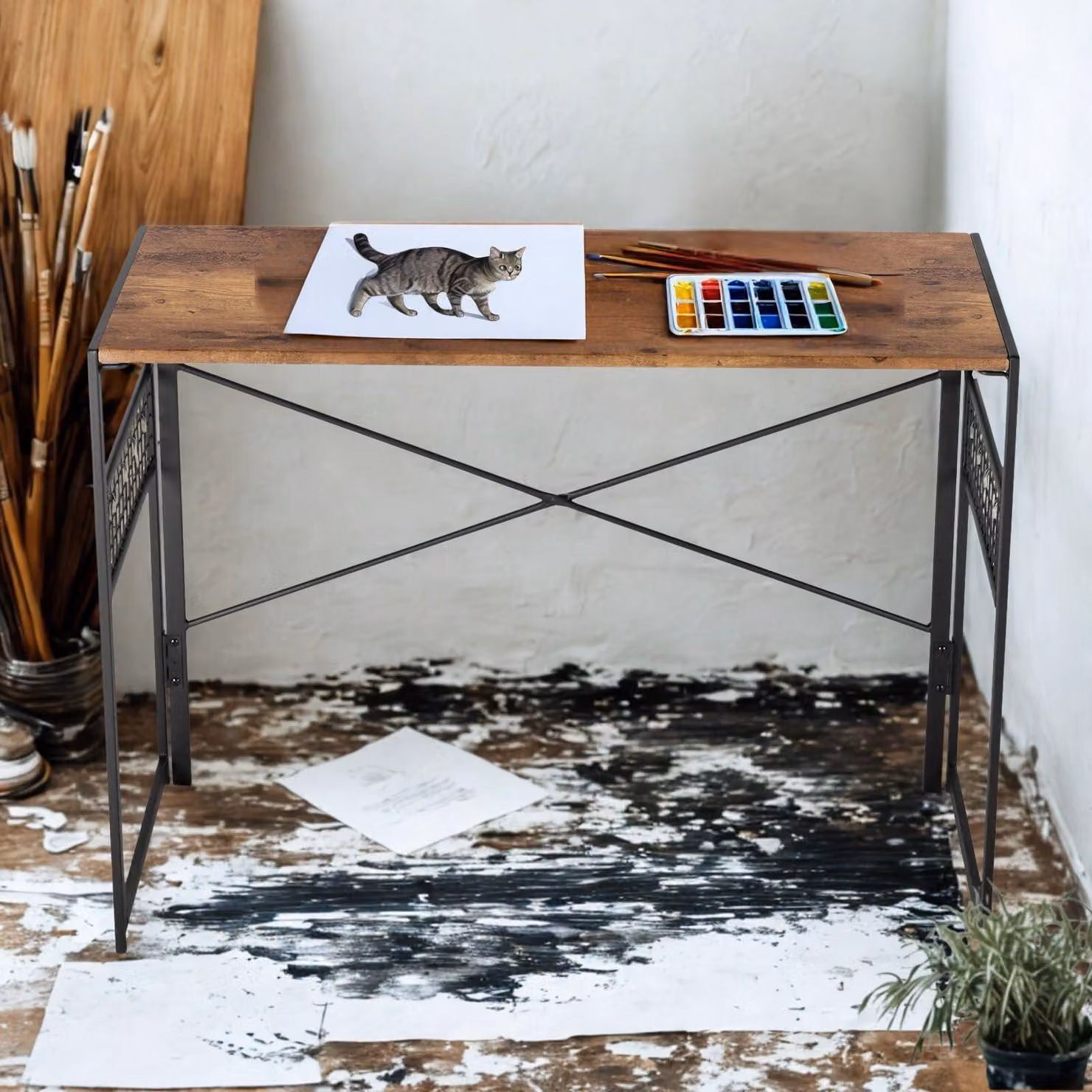 Tavolo da disegno pieghevole FurnitureR, 100x50 cm - Tavolo per artisti con funzione di inclinazione?