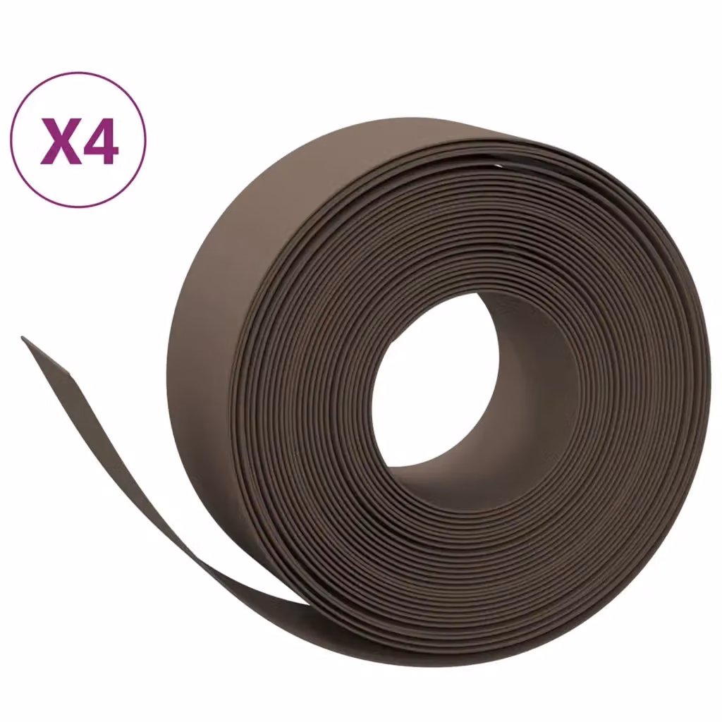 Set di 4 bordure da giardino ornamentali Videx in polietilene marrone, Lunghezza totale: 10 m, Altezza: 20 cm – 2