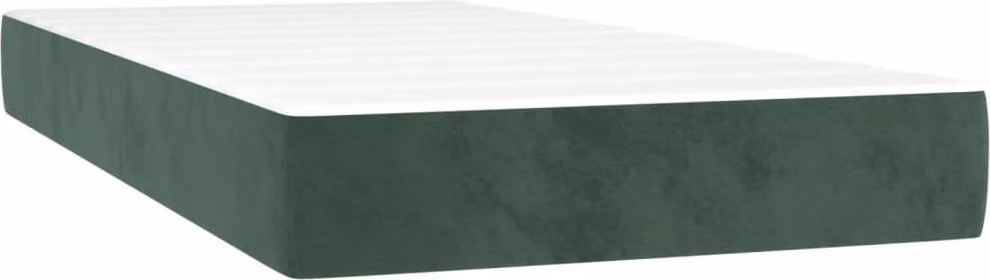 Materasso a Molle Insacchettate Rigidità Media Verde Scuro 80x220x20 cm in Velluto