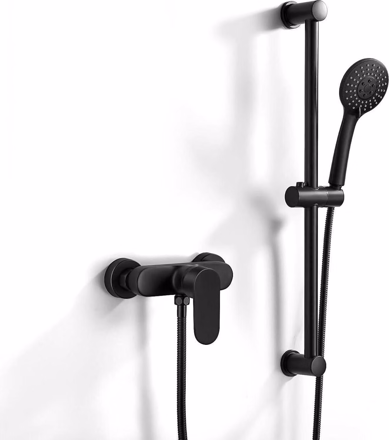 Miscelatore doccia nero Namuoto con set doccia e set doccia