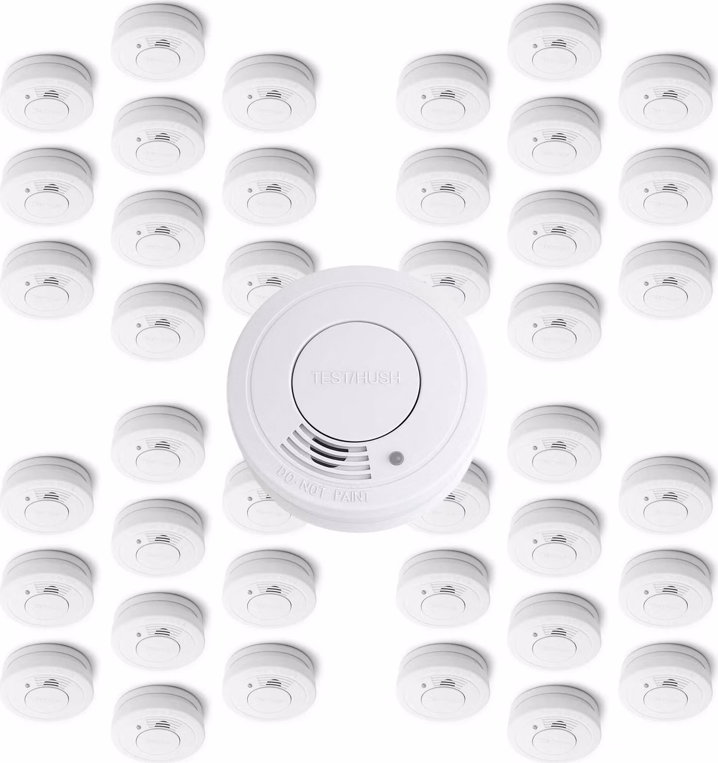 Set di rivelatori di fumo Wiltec 40x con batteria da 3 V installata permanentemente, 10 anni senza manutenzione, rivelatore di incendio con funzione HUSH, affidabile rivelatore di incendio da 85 dB, efficace protezione antincendio