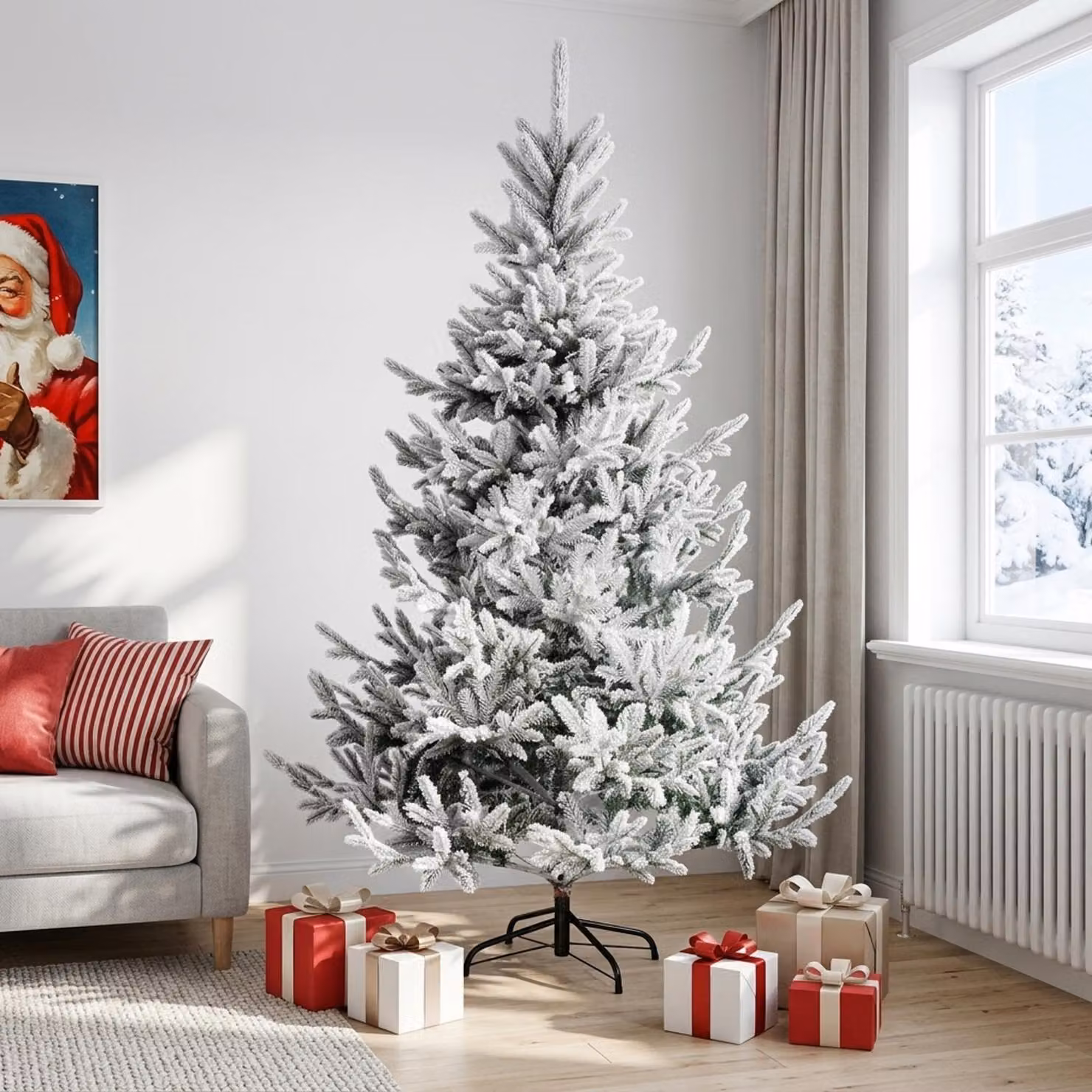 vidaXL Albero di Natale Artificiale con Rami Pieghevoli 240 cm