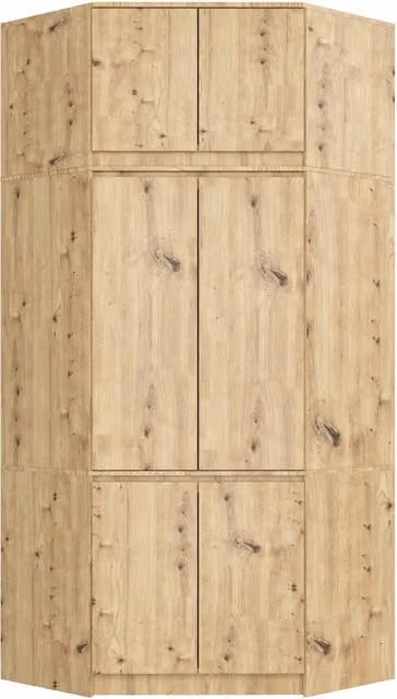 Armadio ad angolo AKORD S100 con sopralzo Quercia Artisan 100 cm 4 ante 100x50x235 cm
