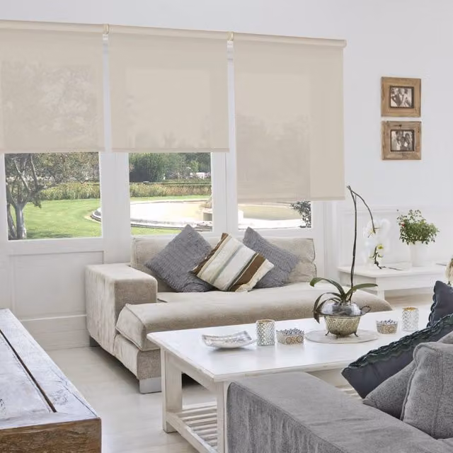 Tenda a rullo Screen VIEWTEX colore sabbia con grado di apertura 10% L: 150 cm, H: 250 cm