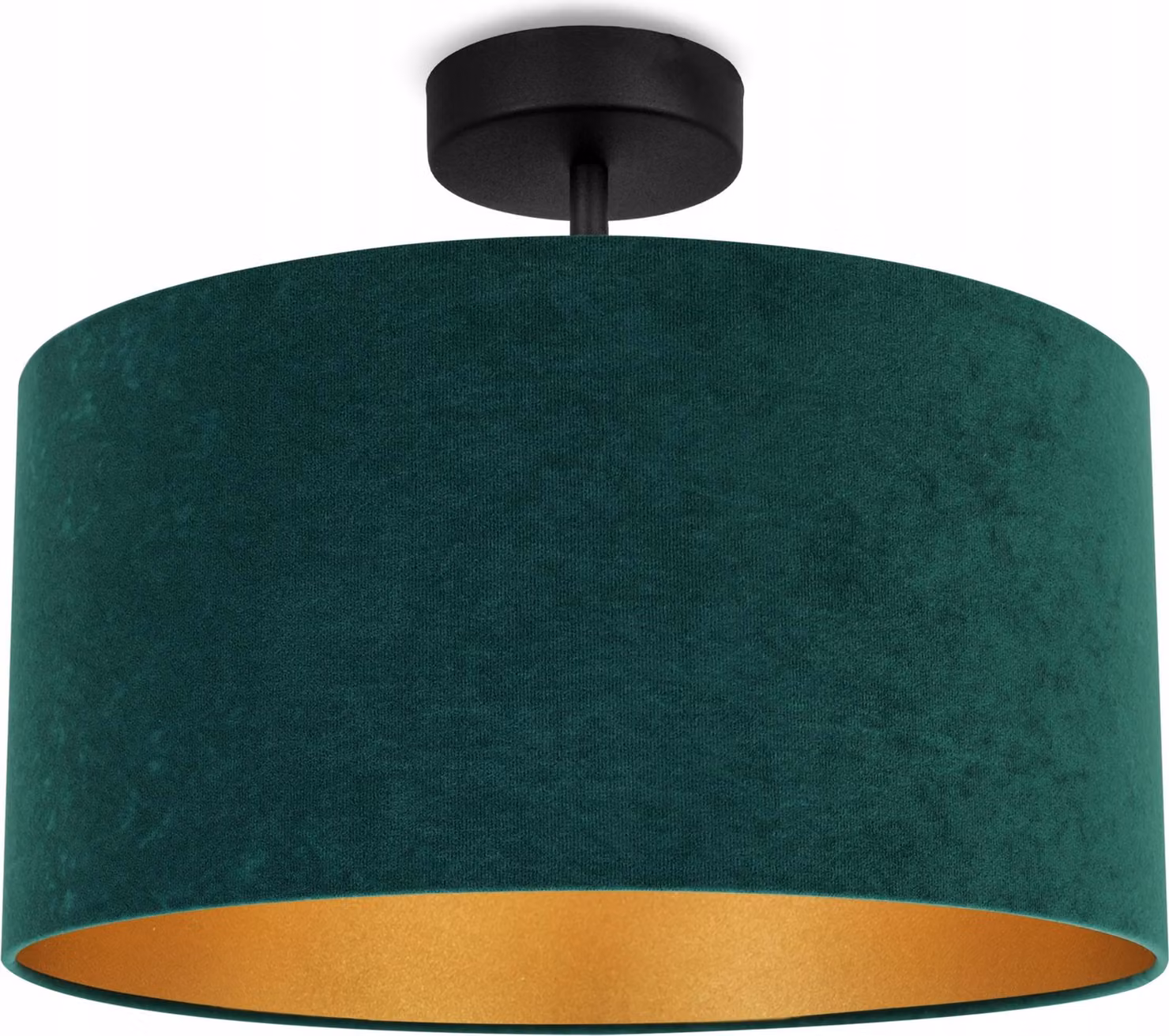 Pendente Plafonniere Paralume Velluto Oro Led Selezione