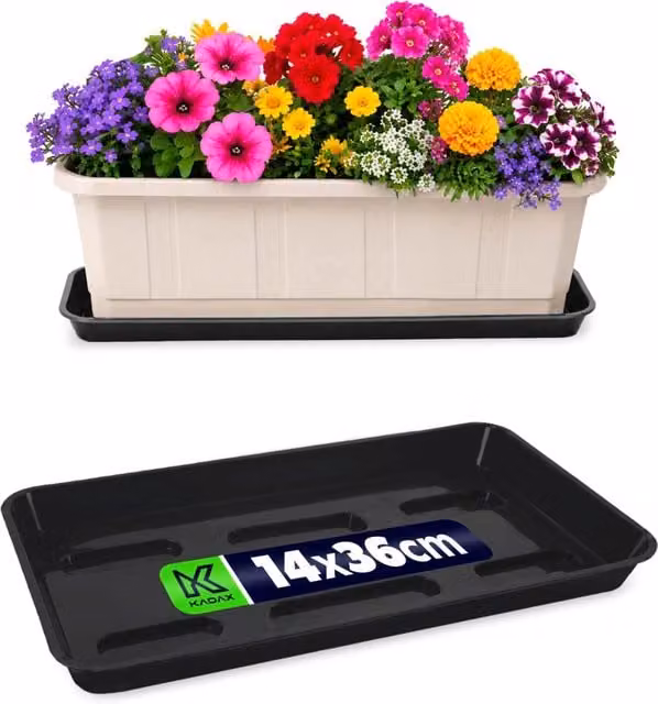 Supporto per vaso da fiori KADAX 40 cm, fioriera da balcone, vassoio in plastica