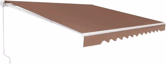 Tenda da Sole per Esterno, Tenda da Sole a Bracci Estensibili con Telaio in Alluminio, Tettuccio Resistente al Sole e Impermeabile e Manovella (3,6 x 3 M, Marrone)