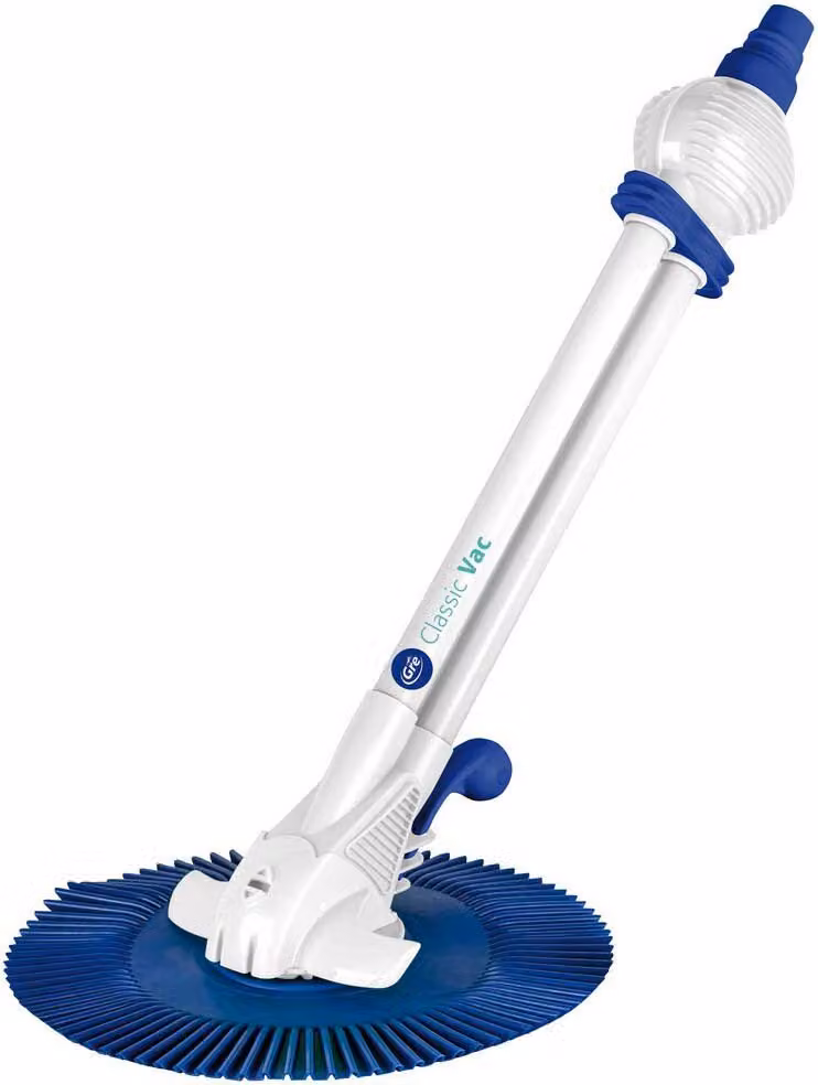 Aspiratore per piscina Classic Vac per pavimento incl. tubo di collegamento 8 m semiautomatico in plastica blu/bianco