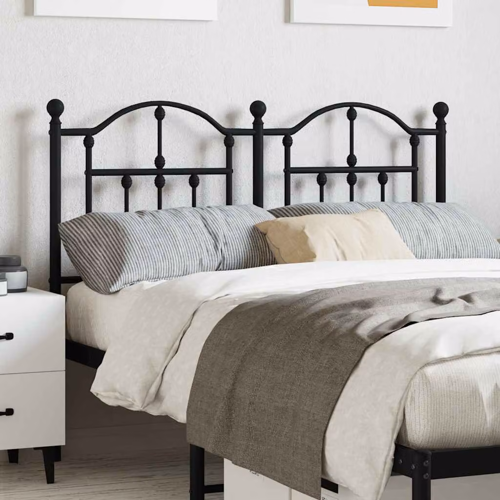 vidaXL Testiera di Ricambio in Metallo Nero per Letto 120x200 cm