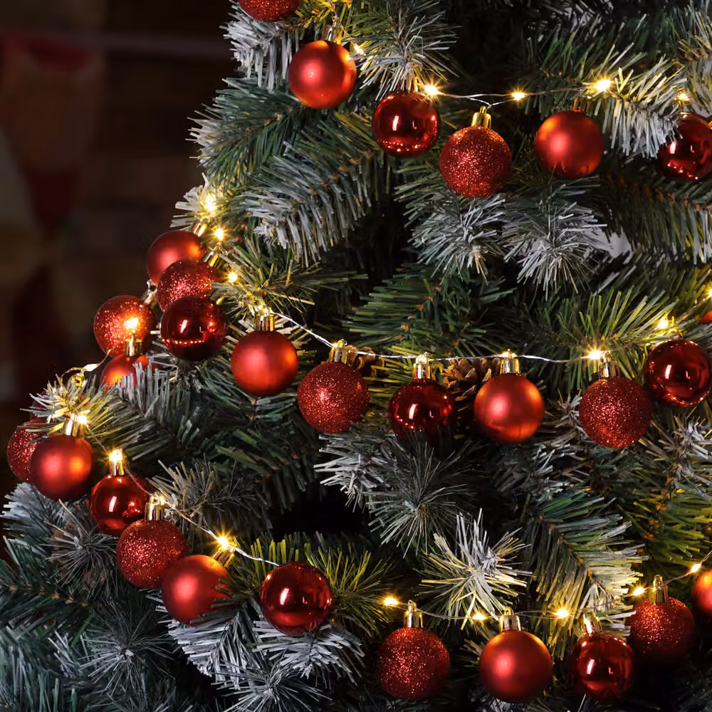 Catena di luci LED Casaria rossa con timer e protezione IP44 per decorazioni natalizie – 3