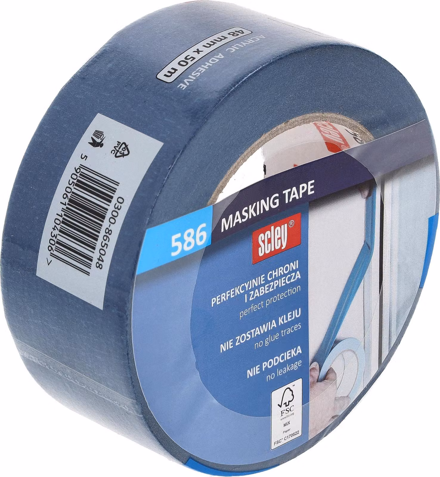 Nastro adesivo / nastro per mascheratura efficace 48 mm x 50 m Serie 586 Scley - 1 pezzo. Nastro adesivo, nastro per mascheratura