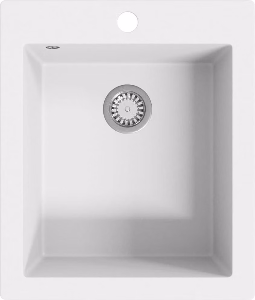 Lavandino Cucina Granito 1 Lavello ad Incasso Bianco