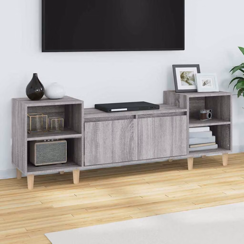 Mobile TV vidaXL Grigio Sonoma in Legno Multistrato e MDF, L 160 x P 35 x H 55 cm