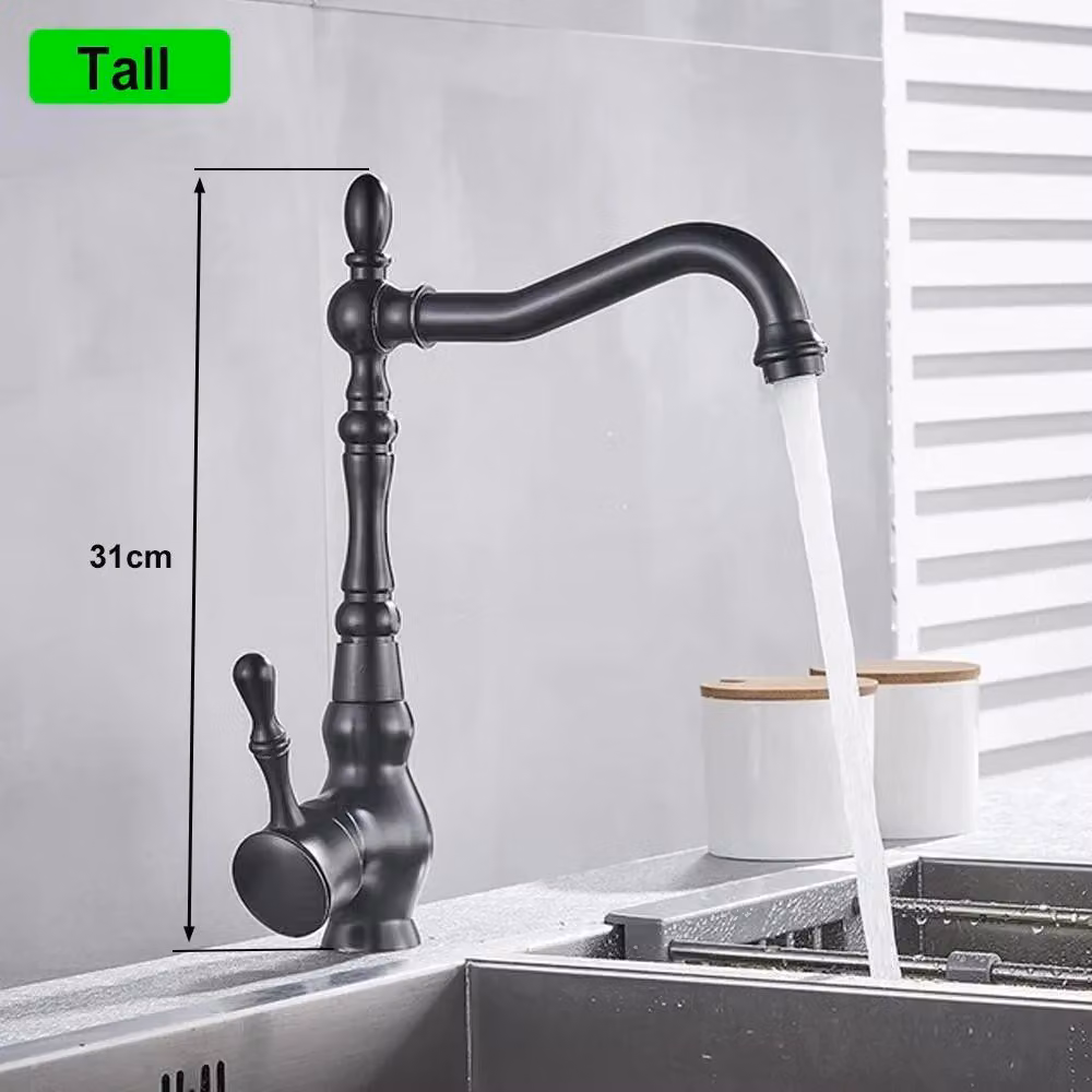 Rubinetteria da bagno - Miscelatore per lavabo - Finitura ottone anticato - Monocomando a 1 foro - Bocchello orientabile a 360° - Risparmio idrico - Cartuccia in Vetroceramica - Blu