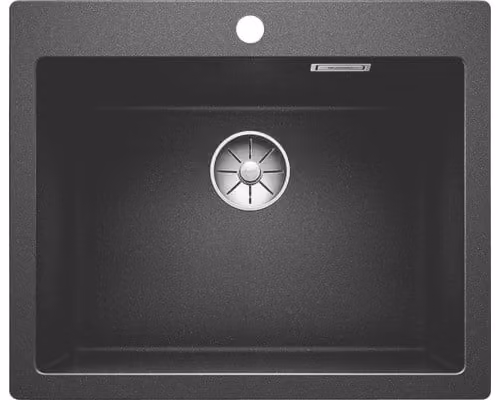 BLANCO PLEON 6, Lavabo da appoggio, forma rettangolare, materiale Silgranit, colore antracite, 1 vasca, forma rettangolare