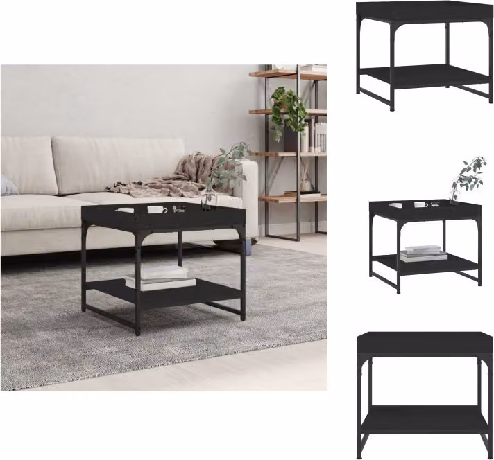 vidaXL Tavolino nero 49,5x49,5x45 cm in legno - Tavolini da caffè