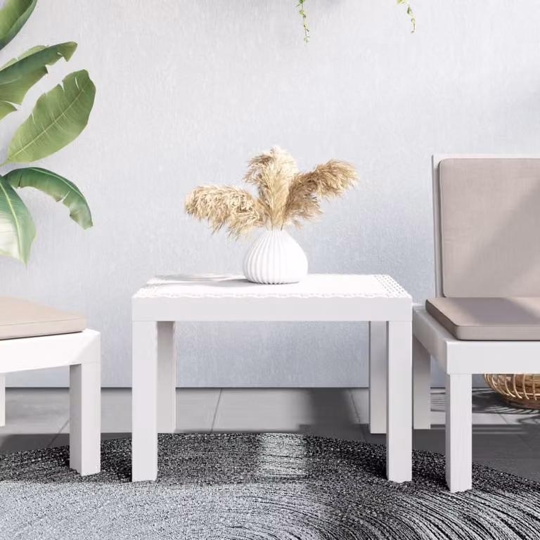 Maison Exclusive - Tavolo da giardino bianco, 59x47x40 cm, in polipropilene