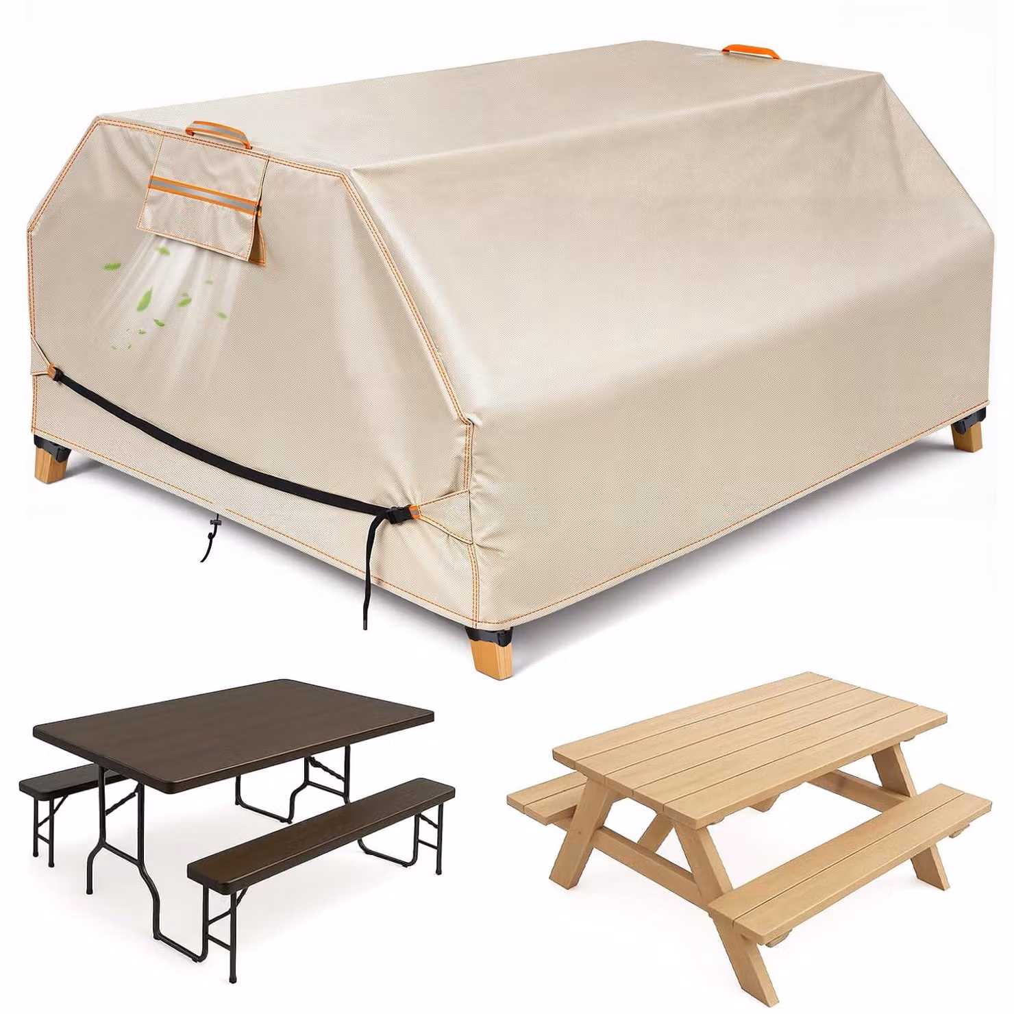 Omgoods - Copertura impermeabile per tavolo da picnic, con sistema di ventilazione