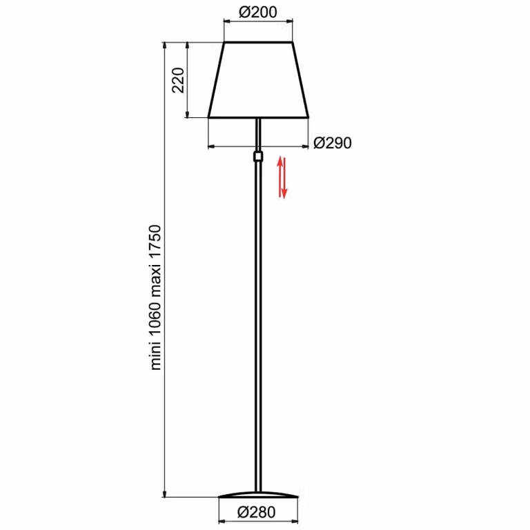 Aluminor Lampada da terra Store, Alluminio / Grigio / Zincato, Soggiorno / Sala da pranzo, Metallo, Moderno, Lampada da terra
