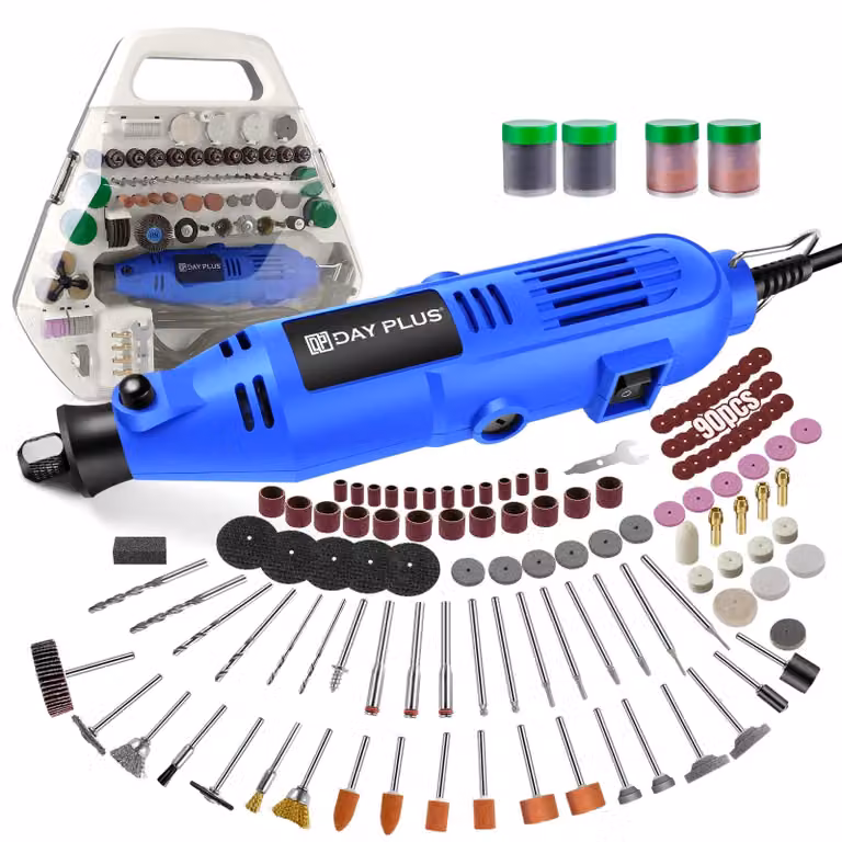 Utensile multifunzione rotativo a filo – 135 W – Velocità variabile – 252 accessori – Adatto per legno e metallo – Per levigare, forare e incidere – Colore: blu