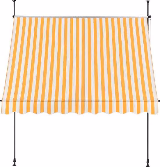 Tenda da sole ribaltabile, color mica e bianco, 300x120 cm, in acciaio e tessuto, idrorepellente, con protezione UV