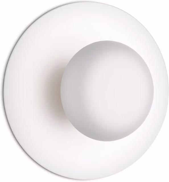 Plafoniera e applique Vibia Funnel bianca con tecnologia LED dimmabile e luce bianca calda