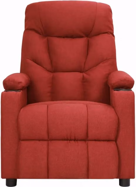 Poltrona Reclinabile Relax vidaXL in Tessuto Rosso con Braccioli e Regolazione Manuale