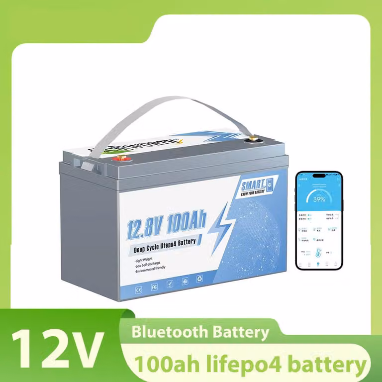 Batteria agli ioni di litio LiFePO4 da 12V e 100Ah - Batteria al litio - Batteria per imbarcazioni - Batteria per motori da pesca elettrici - Batteria per energia solare