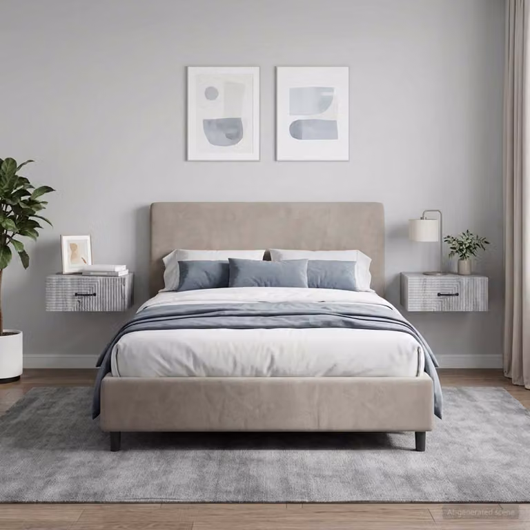 Set di 2 comodini sospesi vidaXL in stile moderno Grigio Sonoma L 49 cm, P 34,5 cm, H 20 cm