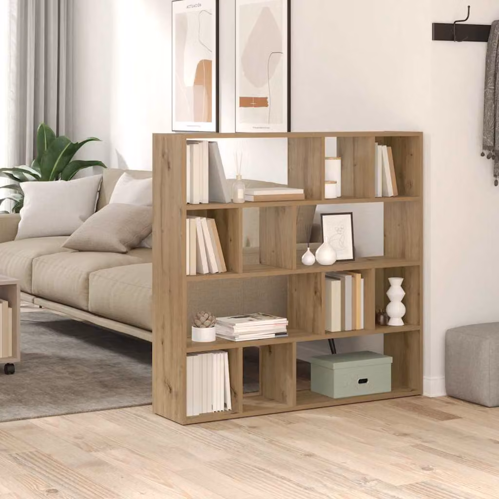 Libreria Divisorio vidaXL in Legno e MDF Marrone Moderno L: 105 cm, P: 24 cm, H: 102 cm
