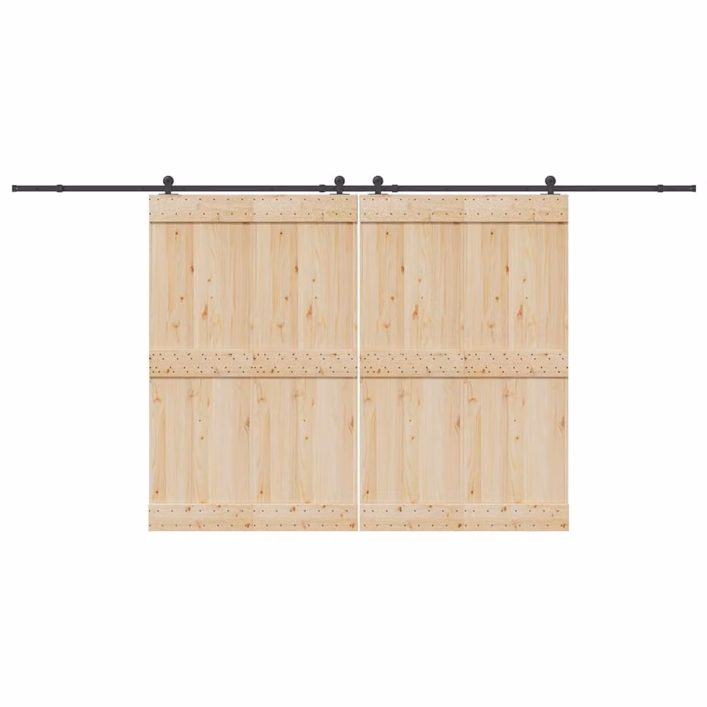 vidaXL Kit di Binari per Porte Scorrevoli in Acciaio Inox Nero Opaco