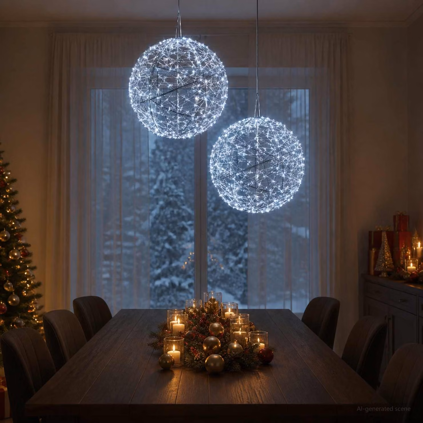 vidaXL Luce a punta di Natale 2 pz 1500 LED Bianco freddo