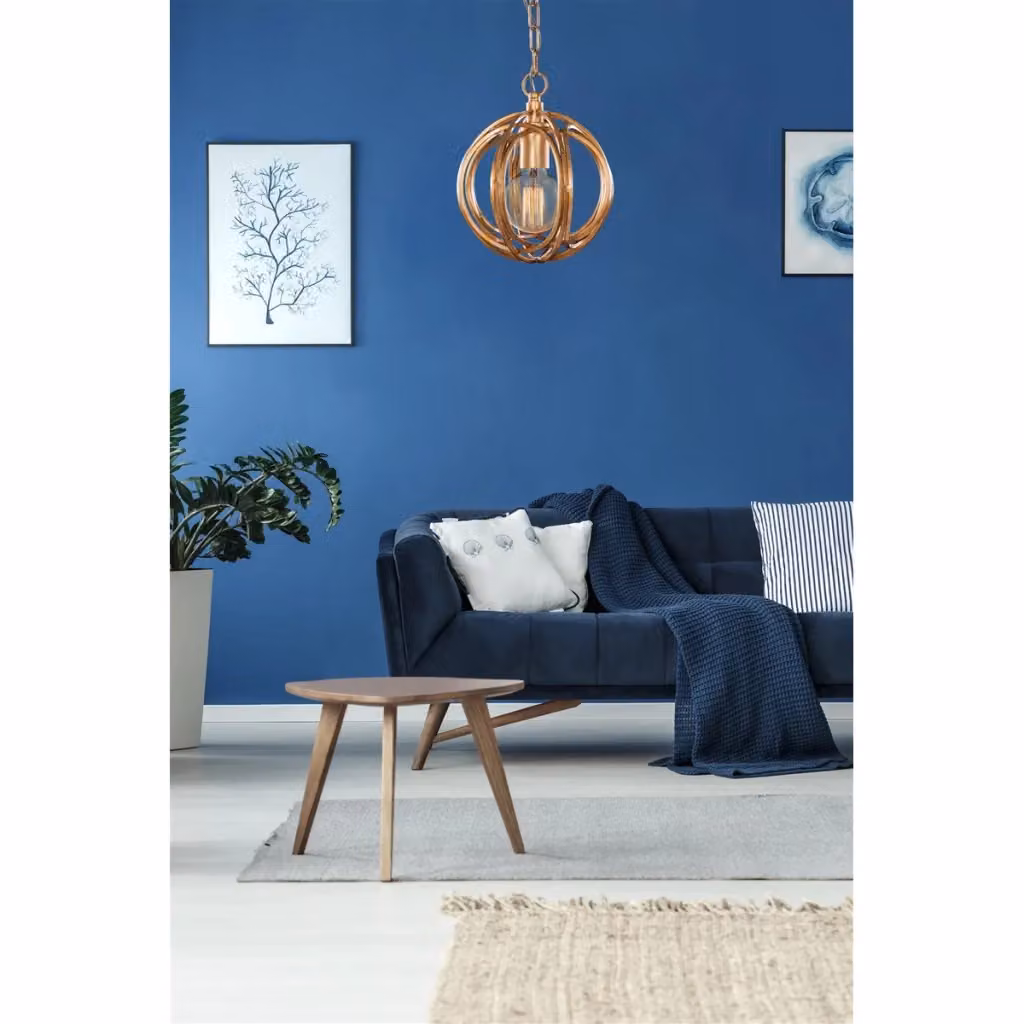 Lampada a sospensione moderna Luzem II di KENDRA HOME in metallo color oro/ottone con design a sfera – 2