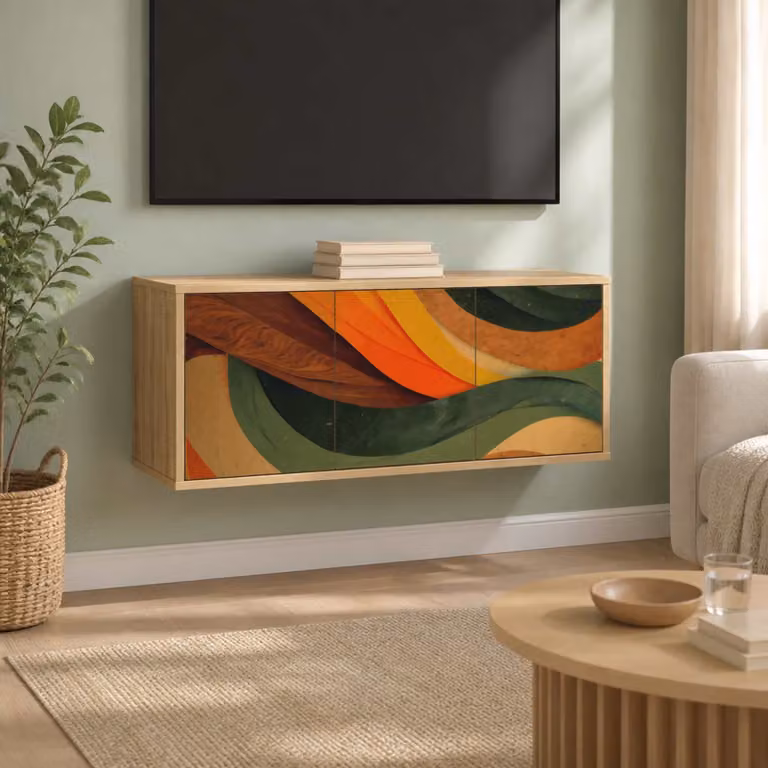 Mobile TV da parete vidaXL BONN in Rovere Sonoma, L 102 x P 33 x H 40 cm