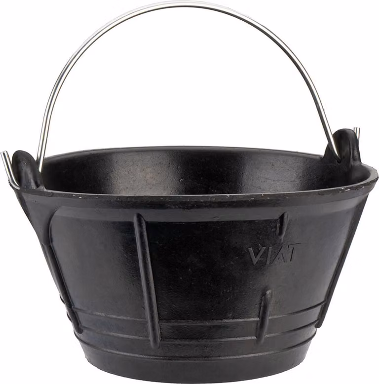 Secchio Viat con manico 10 litri industriale in gomma nera - - Brand EAN: 8414299053357