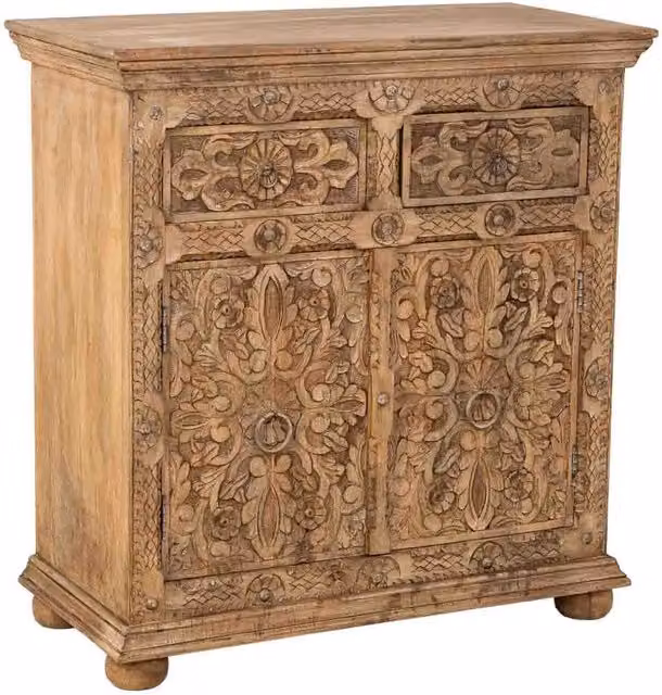 Credenza etnica in legno di mango e metallo WANDERLUST DECO marrone L: 90 cm, P: 40 cm, H: 90 cm