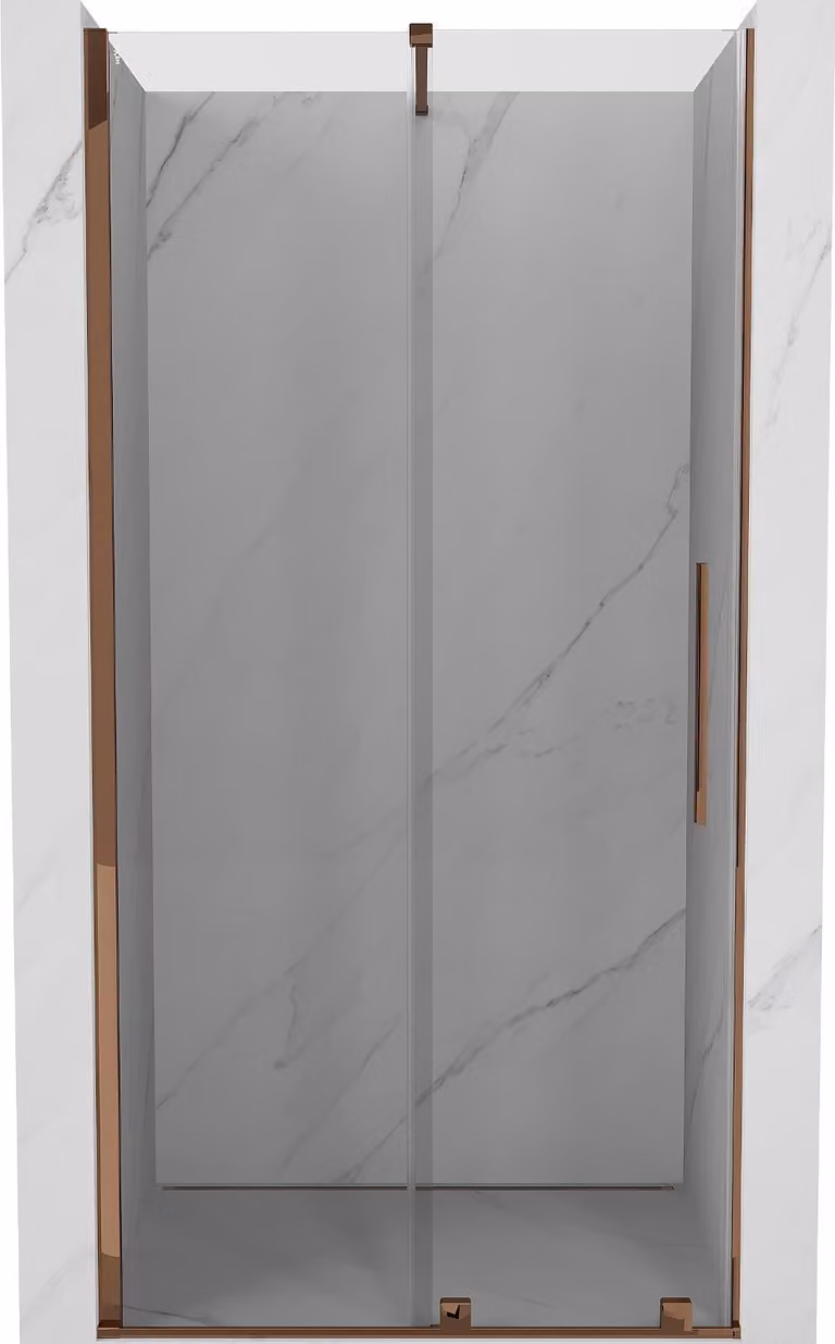 Mexen Velar porta doccia scorrevole 90 cm, trasparente, oro rosa - 871-090-000-01-60