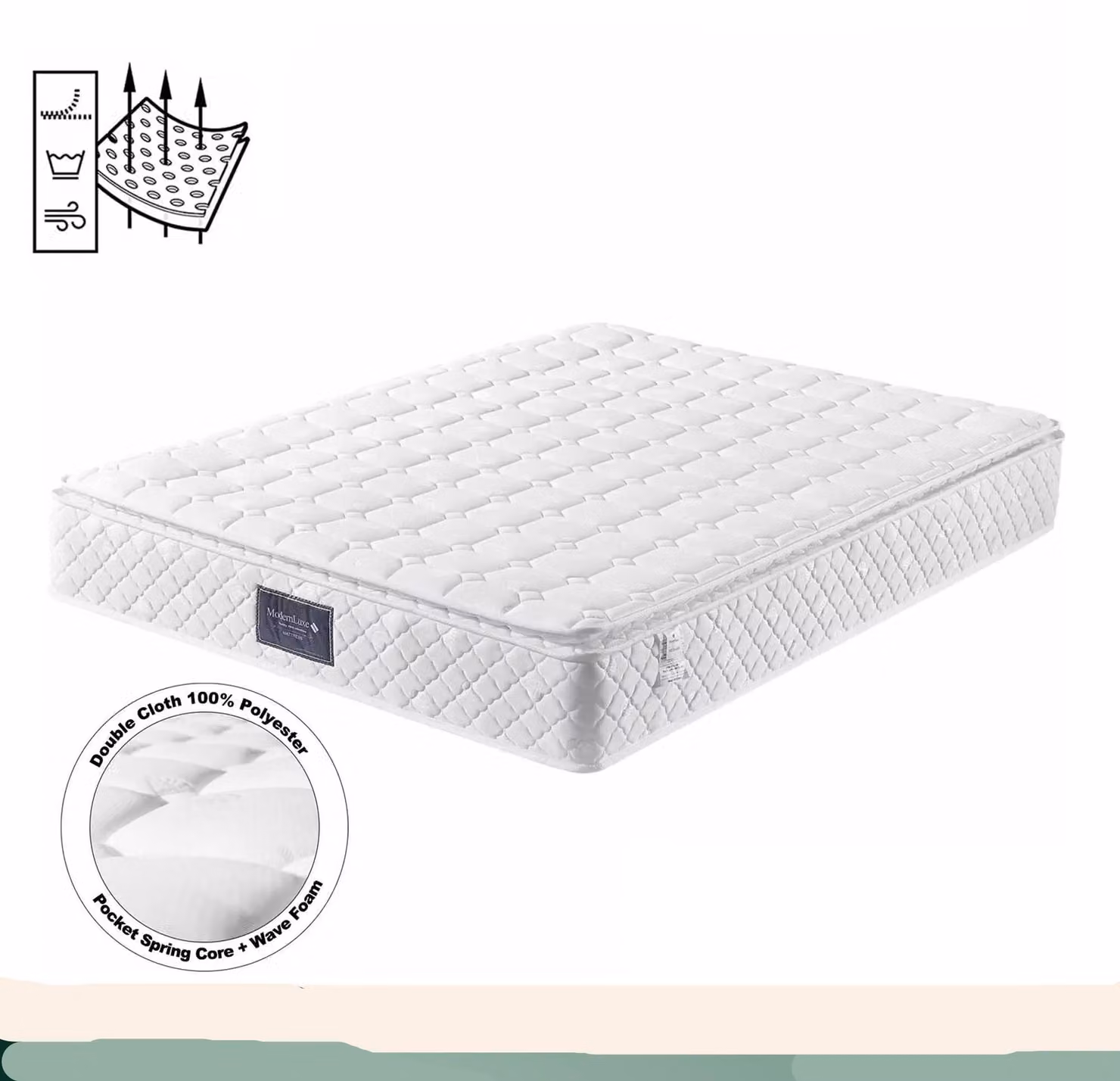 Materasso a molle insacchettate - Materasso - Materasso da letto - Materasso confortevole - Adatto alle persone allergiche - Supporto a 7 zone