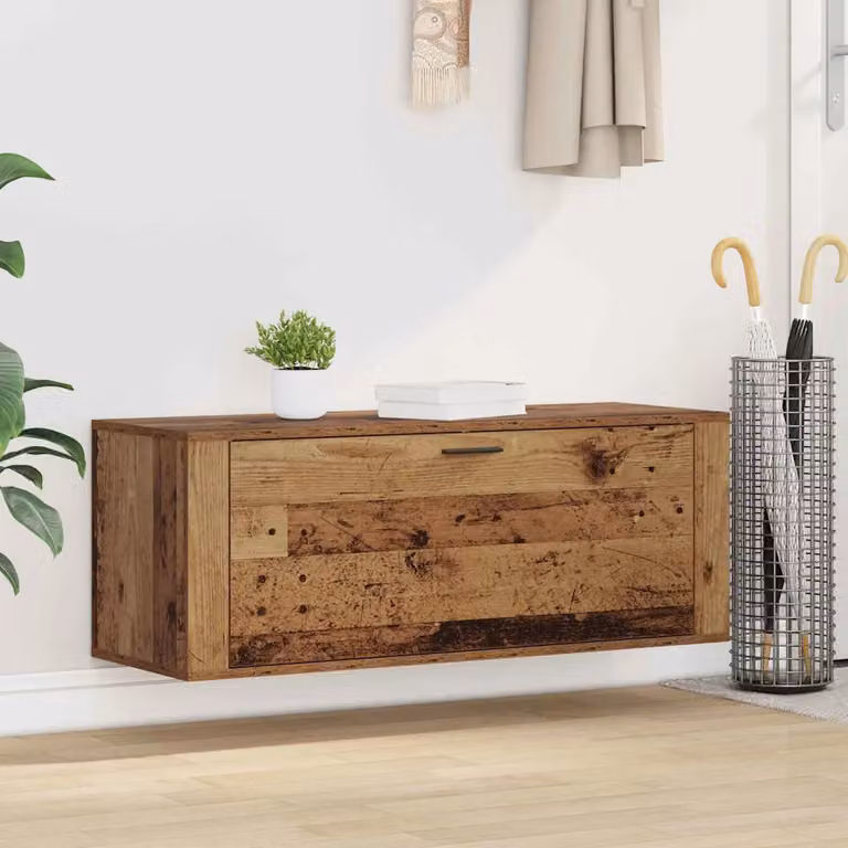 Scarpiera mobile vidaXL in legno marrone con ante a battente L/P/H: 100 x 35 x 38 cm
