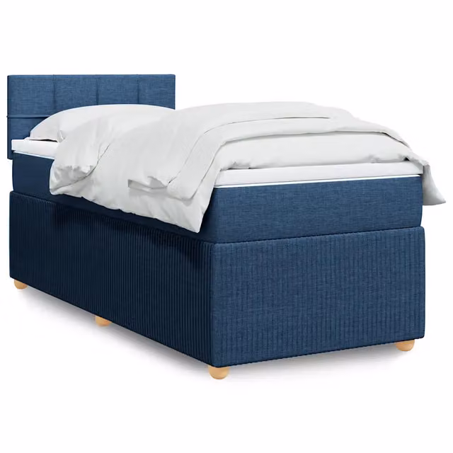 Letto a molle con materasso blu e bianco vidaXL – 1