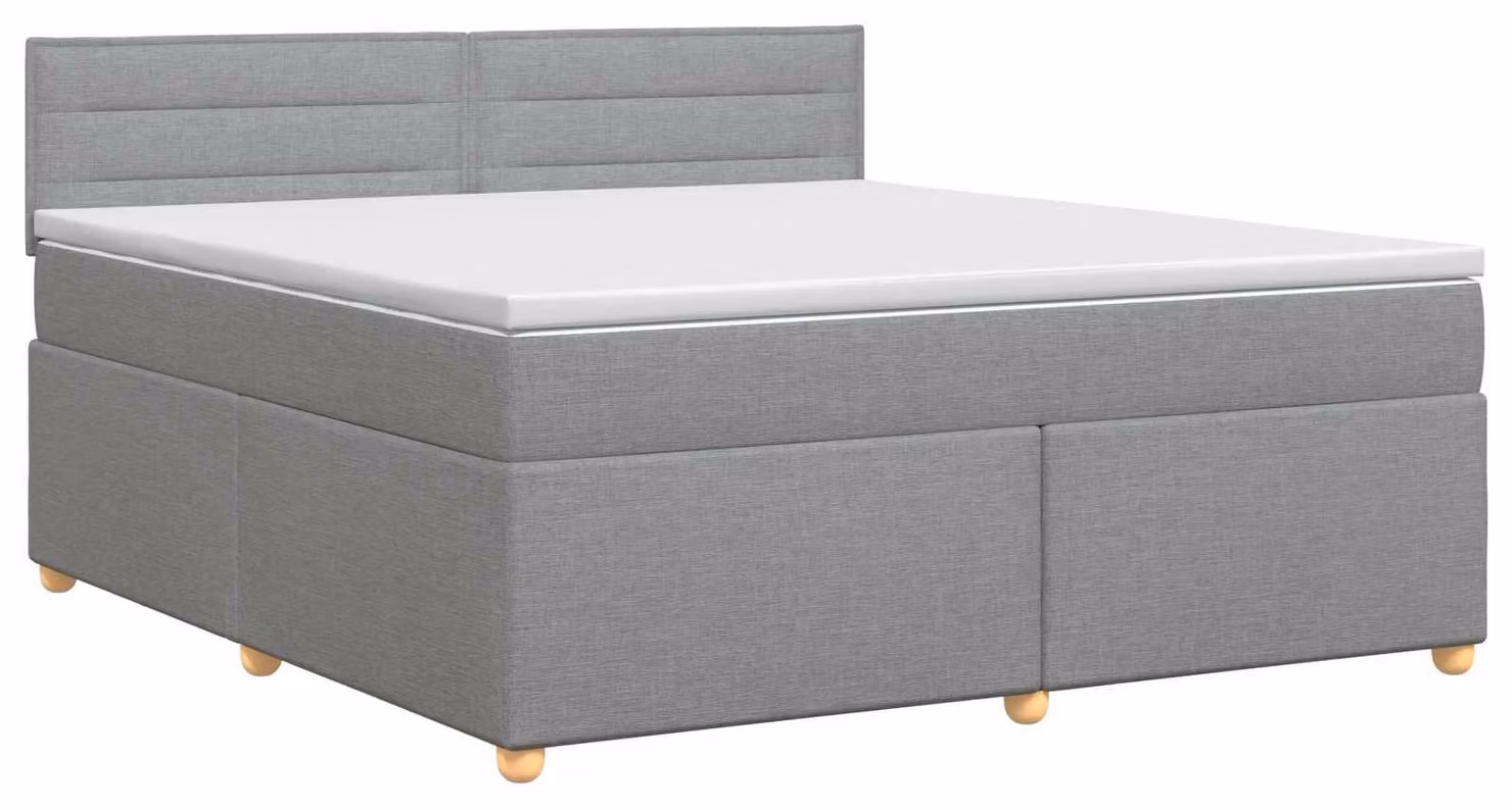 Letto a molle con materasso grigio chiaro 140 x 190 cm in tessuto