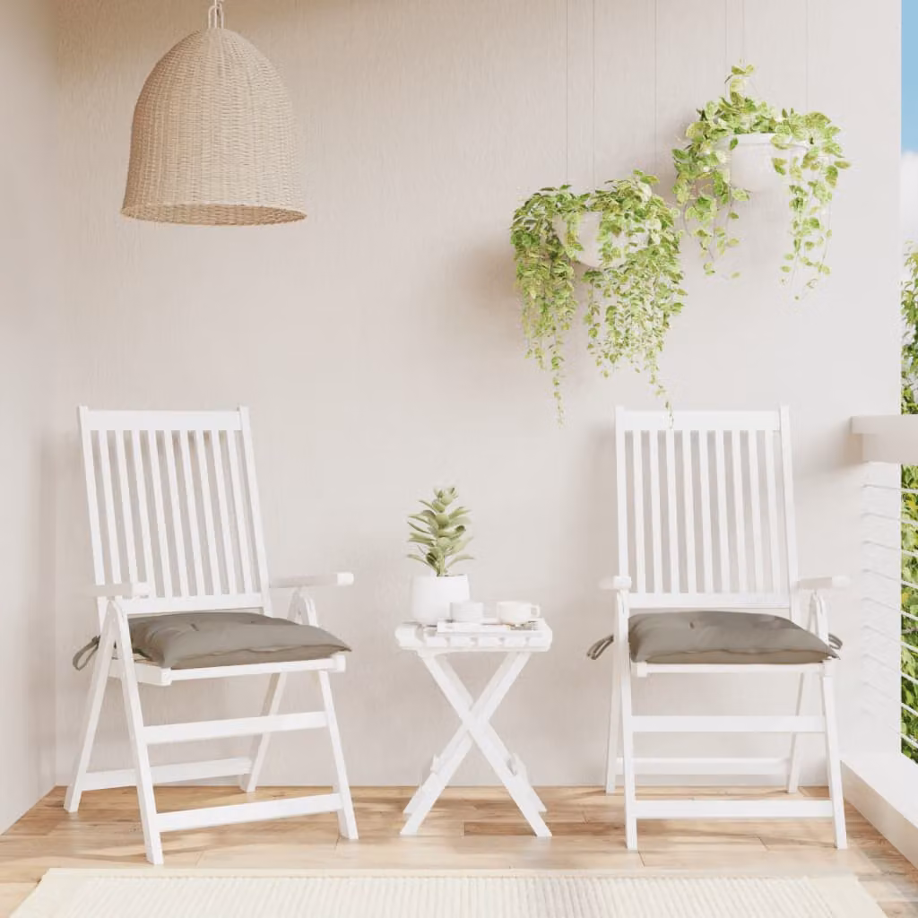 Set di 2 cuscini quadrati per sedia vidaXL in tessuto Oxford impermeabile e traspirante, colore grigio, L 40 x P 40 x H 7 cm