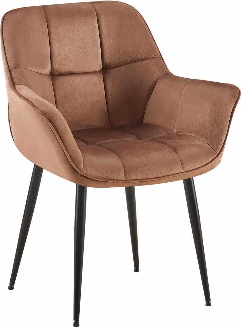 Sedia da pranzo in velluto - Velvet - design ergonomico, comfort moderno e tinta unita colore: marrone